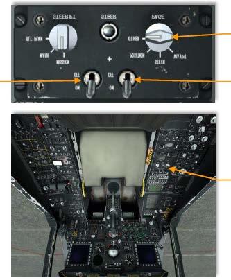 Nastavení pomocného panelu avionických systémů (AAP) Pomocí tohoto nevelkého panelu pod CDU na pravé konzole se provádí nastavení navigačních systémů.