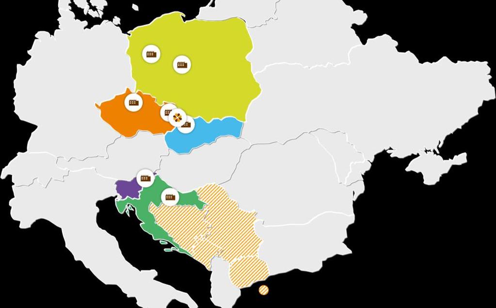 vedoucí producent značkových nealkoholických nápojů ve střední a východní Evropě VÝNOSY 7,0 MLD KČ V 2016 7 VÝROBNÍCH ZÁVODŮ 2 100 ZAMĚSTNANACŮ KÓTOVANÁ NA BURZE CENNÝCH PAPÍRŮ PRAHA