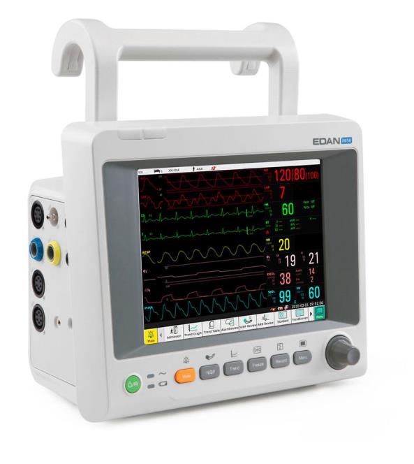 3.4.3 M50 (Edan instruments, Inc., Šhen-čen, ČLR) Přístroj M50 je pacientský monitor nové generace od společnosti Edan.
