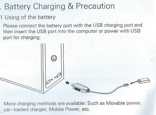 1. Vyjměte baterii z kvadrokoptéry a následně ji zapojte do USB portu počítače pomocí kabelu.