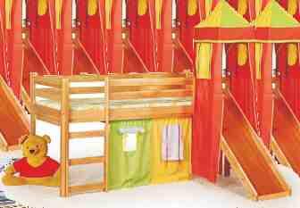 izby FLORO detská posteľ pre matrac 90 x 200 prevedenie : borovicový masív 280 farebné prevedenie: