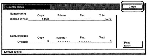 Můžete kontrolovat také celkový počet výtisků, které byly zhotoveny přídavnou tiskárnou, skenerem a faxem. 1. Stiskněte tlačítko " " (Výchozí nastavení) na ovládacím panelu.