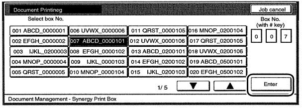 277 Pokud byl box registrován s heslem, zadejte správné heslo a stiskněte tlačítko "Enter". 4. Zvolte sady dokumentů, které chcete tisknout. Max.