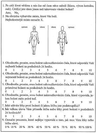 5. PŘÍLOHY 1. Brief pain inventory.