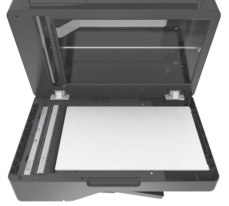 Údržba tiskárny 208 Čištění skleněné plochy skeneru Narazíte-li na problémy s kvalitou tisku, jako jsou pruhy ve zkopírovaných nebo naskenovaných obrazech, očistěte skleněnou plochu skeneru.