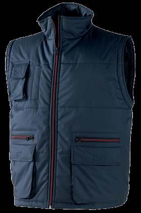 padded bodywarmer (two front pockets, two concealed zip pockets, one mobile phone and two pen pockets.