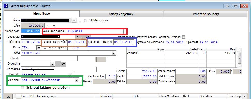 Změny v jednotlivých agendách Do jednotlivých agend (faktury došlé, záznamní povinnost, faktury vydané, pokladní doklady, interní doklady a leasingy) přibyly tyto nové údaje: Typ daňového dokladu