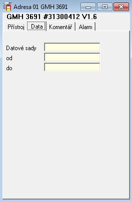 Načtený přístroj je nutné potvrdit, následně se zobrazí tabulka s aktuálními hodnotami, které jsou zobrazené na jeho displeji. Obrázek 3.