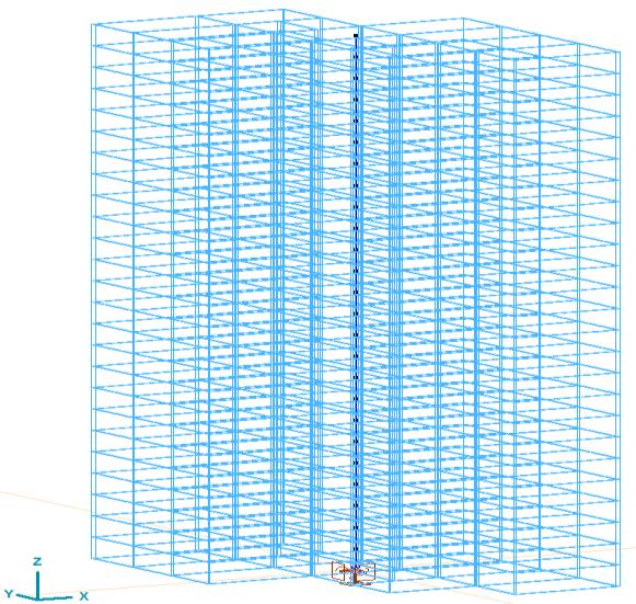 3.2.3.1 Zaání Moelem konstrukce je jeen prut (svislá konzola) s průřezem reprezentativního patra výškové buovy (viz Obr. 3-31).