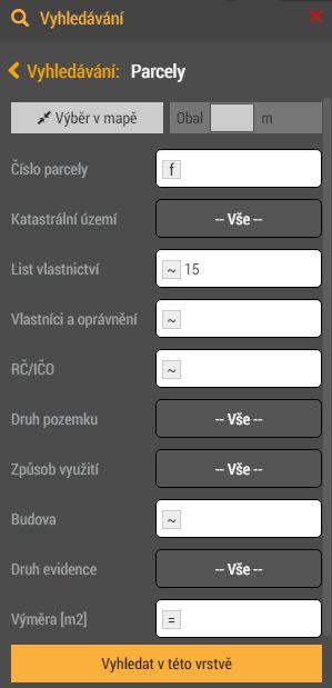 Výhody při vyhledávání Po načtení dlaždic se nemusí o data žádat znova V prohlížeči se pouze překreslí stávající geometrie - parcely, které neodpovídají dotazu, se