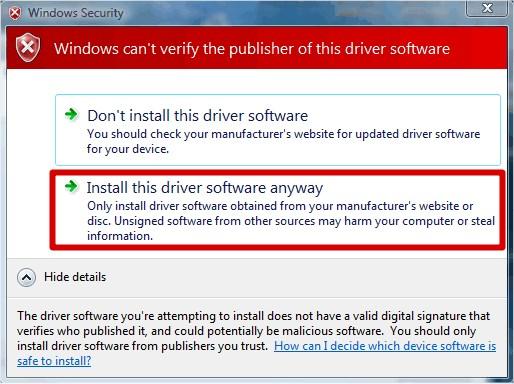 4. Řešení problémů Vyberte Install this driver software anyway pro dokončení instalace. Pro používání SCIA Engineer jsou dostačující standardní uživatelská práva.