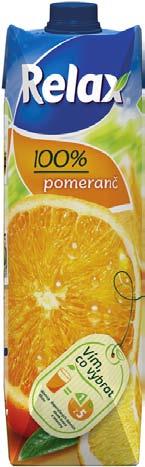 Relax 100% pomeranč 1l Hanácká kyselka citron 1,5l 8 Cena za