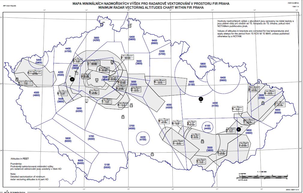 1.3.3 Zhodnocení Problémem výše popsaného postupu, který se dnes v ČR v praxi používá, je omezení vyplývající ze samotné podstaty konstrukce minimální výšky pro radarové vektorování.