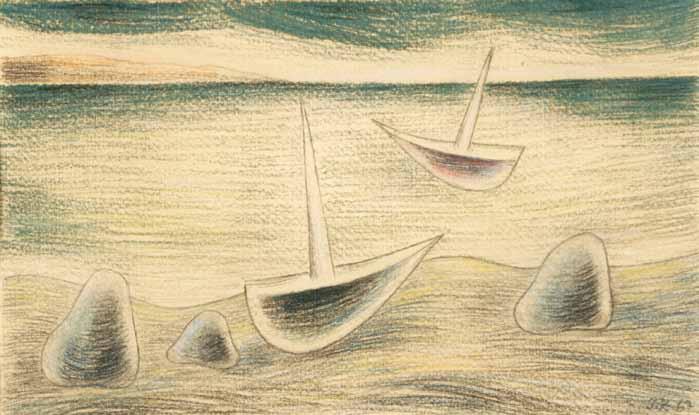 J. Orlíková 60.000 Kč Z expertizy PhDr. J. Orlíkové Z motivů, které nabídla malíři milovaná Bretaň, byly loďky na mořském břehu a na hladině asi nejčastější.
