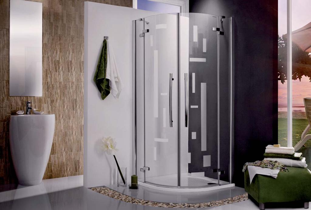 ELEGNT LINE SPRHOVÉ KOUT GR2 čtvrtkruhový sprchový kout s dvoukřídlými otevíracími dveřmi
