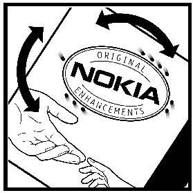 Pokyny k ověření pravosti baterií Nokia Pro zajištění své bezpečnosti používejte vždy pouze originální baterie Nokia.
