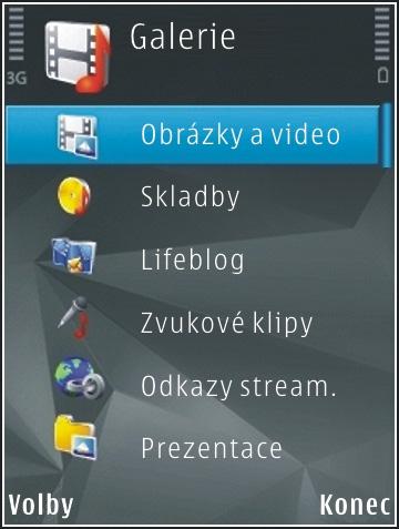 Galerie 78 Galerie Chcete-li ukládat a organizovat obrázky, videoklipy, zvukové klipy a odkazy pro streamování nebo sdílet soubory s kompatibilními přístroji UPnP (Universal Plug and Play) přes