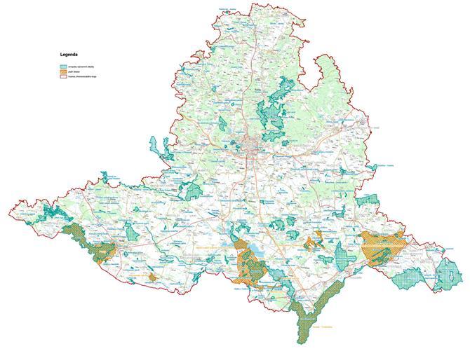 Mapa - Evropsky významné lokality a ptačích oblastí Natura 2000 v Jihomoravském kraji (Zdroj: Koncepce ochrany přírody Jihomoravského kraje) Evropsky významné lokality Evropsky významné lokality