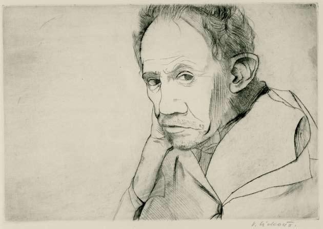 (1923 1974) Portrét Josefa Sudka, 1946 lept, 17x24,5 cm, signováno vpředu, pasparta, stav: dobrý,