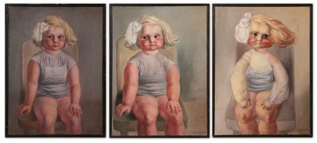 96 Veržakovský Karel (1924 1963) Portrét, triptych, 1953 olej na plátně, 3ks 75x55 cm, signováno