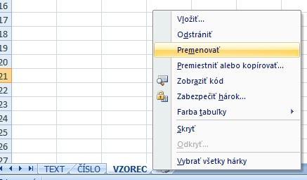 2. PRÁCA S HÁRKAMI Program Microsoft Office Excel poskytuje v predvolenom nastavení tri pracovné hárky v zošite. Podľa potreby však môžete vložiť ďalšie pracovné hárky.