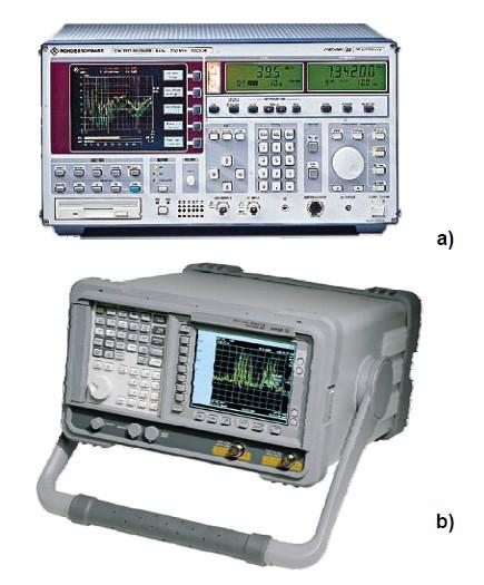 128 Elektromagnetická kompatibilita Obrázek 6.43: Vnější vzhled měřicího přijímače a) a spektrálního analyzátoru b) pro měření elektromagnetického rušení. Obrázek 6.44: Definice a určování úzkopásmových a) a širokopásmových b) rušivých signálů.