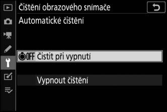1 Vyberte položku Automatické čištění.