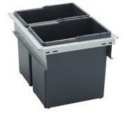 Odpadkový koš CUBE Basic 600, 3 12 l + 1 3,3 l, K60, šedý plast vnější šířka skříňky (mm) 1007147602 555 400 295 600 Objem: 3 12 l + 1 3,3 l Složení kompletu: 4 plastová nádoba, kovový rám, 1 víko