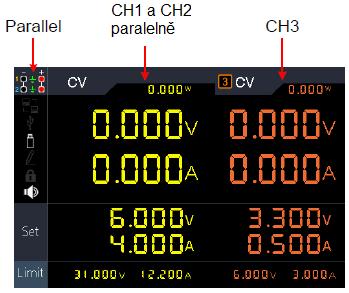 Metoda zapojení paralelního spojení CH1 a CH2 je na následujícím obrázku.