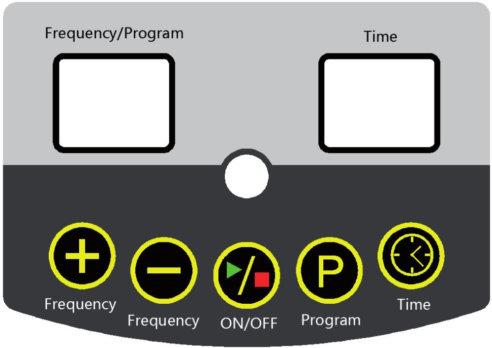 Kontrolný panel a diaľkové ovládanie Konzola s tlačidlami FUNKCIA TIME/čas FREQUENCY +/- ON / OFF PROGRAM Nastavenie