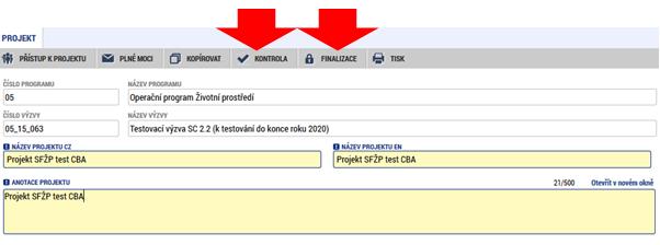 CBA. Na záložce Přehled zdrojů financování proveďte Rozpad financování, zkontrolujte, zda se výše podpory rozpadla správně a nakonec uložte.