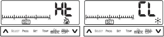 Provozní režim je indikován na displeji symbolem ohně (režim topení 9), nebo symbolem sněhové vločky (režim chlazení 10).