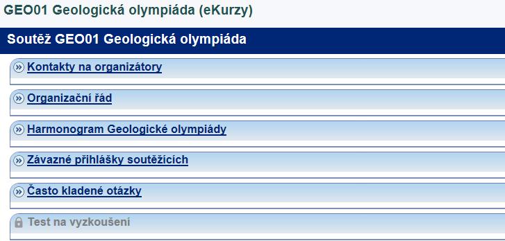 IV. Přihláška do soutěže V osobní administrativě si otevřete stránku Soutěž GEO01 Geologická olympiáda.