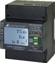ENERGYMID vyhovující pro fakturační účely díky počáteční kalibraci v souladu s evropským schválením MID připojení napřímo až 80A nebo přes proudové transformátory 1/5A měření U, I, P, Q, S, PF, f,