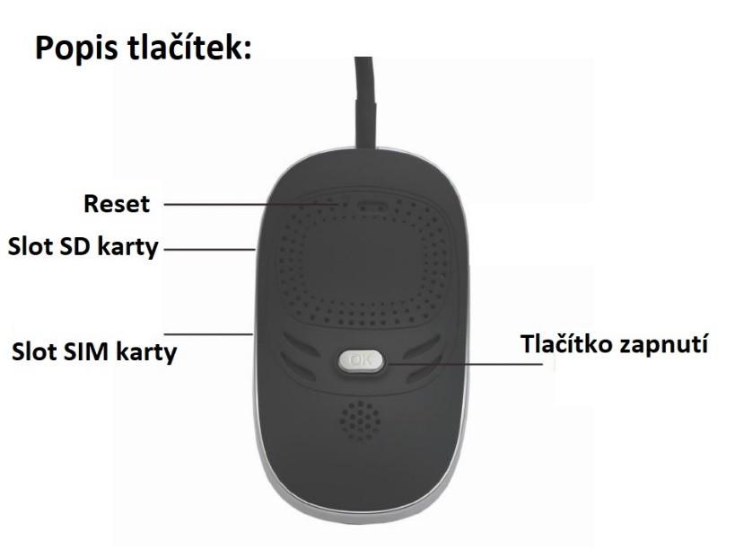 1. Napájení / potvrzení Dlouhým stisknutím spínače zapnete napájení 2. SD / SIM slot pro kartu Vložte paměťovou kartu micro SD / SIM kartu 3.