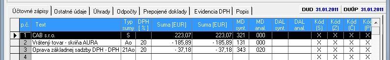 Pri kaţdom type sumy, je informatívne uvedený aj, podľa ktorého sa fakturuje. 18.