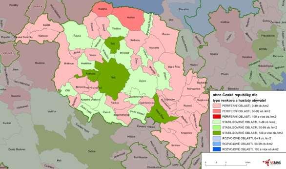 Na základě výše uvedené metody hodnocení je území České republiky rozděleno na tři základní typy z hlediska rozvojových znaků [20] : o rozvojová území o stabilizovaná území o periferní území [20] a