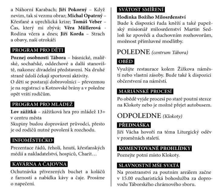 Celodiecézní pouť 23. 9. Registrace účastníků od 7.