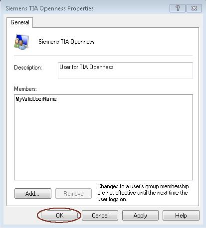 Pro generování programu pomocí TIA Openness je nejdříve zapotřebí přidat uživatelský účet Windows do skupiny Siemens TIA Openness viz Obr. 5.7. Podrobný návod je popsán v použité literatuře [14].