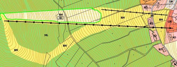 K1 (RN) - plochy rekreace na plochách přírodního charakteru Jedná se o plochu navrženou pro rozšíření sjezdových tratí ve Ski