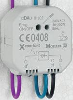 Radiofrekvenční systém Xcomfort Komponenty pro bezdrátové ovládání Montáž aktorů do instalačních krabic nebo přímo do koncových spotřebičů Snížení nákladů za kabelové rozvody a úspora času při