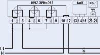 převodem X/5 A, třída přesnosti 1 Zkušební výstup S0 standardně u všech verzí KWZ-3PHD v jedno až čtyřtarifním provedení KWZ-3PHD verze R s reléovým výstupem KWZ-3PHD verze C s komunikačním modulem