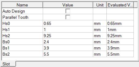 1 Stator a jeho paramatry V panelu properties máme v tabulce určen vnější průměr statoru ( outer diameter =135mm), vnitřní průměr statoru ( inner
