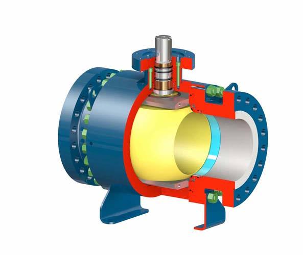 KULOVÉ KOHOUTY PROVEDENÍ TRUNNION K92.14 provedení šroubované přírubové s deskami (trunnion plate) K92.