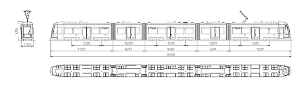 2.5.3.2 Tramvaj Flexity Outlook Obrázek 6 Tramvaj Bombardier Flexity Dresden (15) Jedná se o sedmičlánkovou tramvaj. V kapitole 2. 4 se jedná o koncepci m.