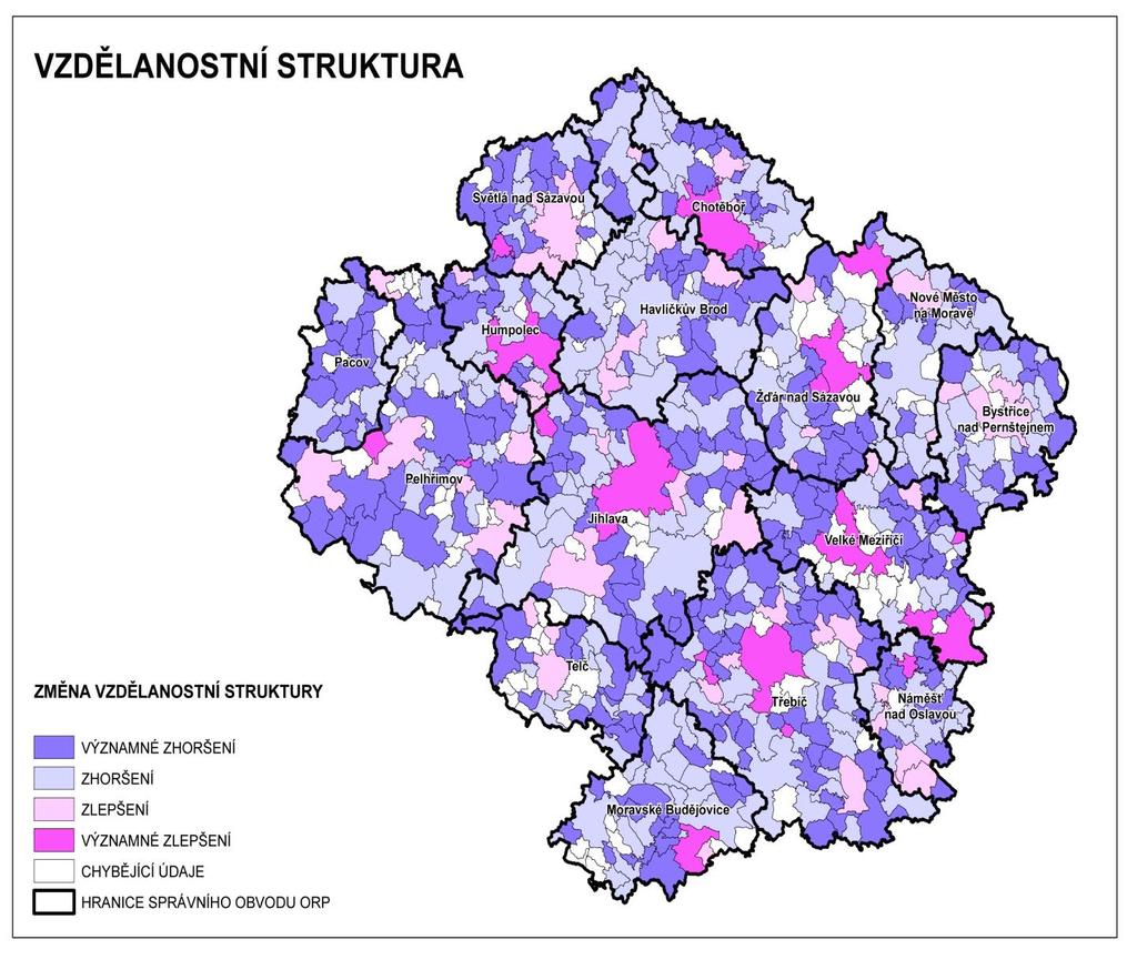 56 Zdroj: Kraj Vysočina Vzdělanostní struktura obyvatel ve srovnání s ČR se oproti minulým letům výrazně změnila.