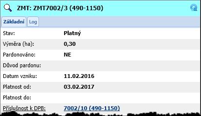 jsou bez vazby na DPB. Kliknutím do řádku se zobrazí detail příslušného ZMT.