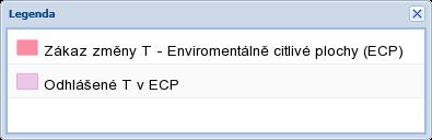 Nařízení vlády č. 50/2015 Sb. Odhlášené T v ECP zobrazuje plochy, na kterých byly v minulosti (po 1.4.