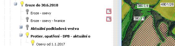 Obrázek 64 Vrstva protierozní opatření DPB aktuální od 1.