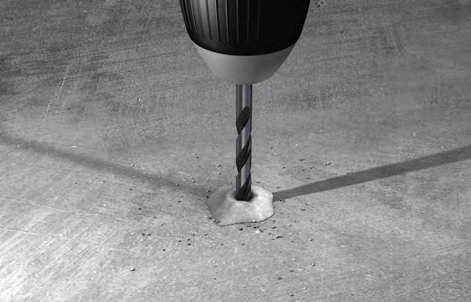 Vrták do betonu Masivní vrták do betonu pro příklepové vrtání SK plátek broušený pod 130 s dlouhou životností a výjimečně vysokou teplotní odolností.